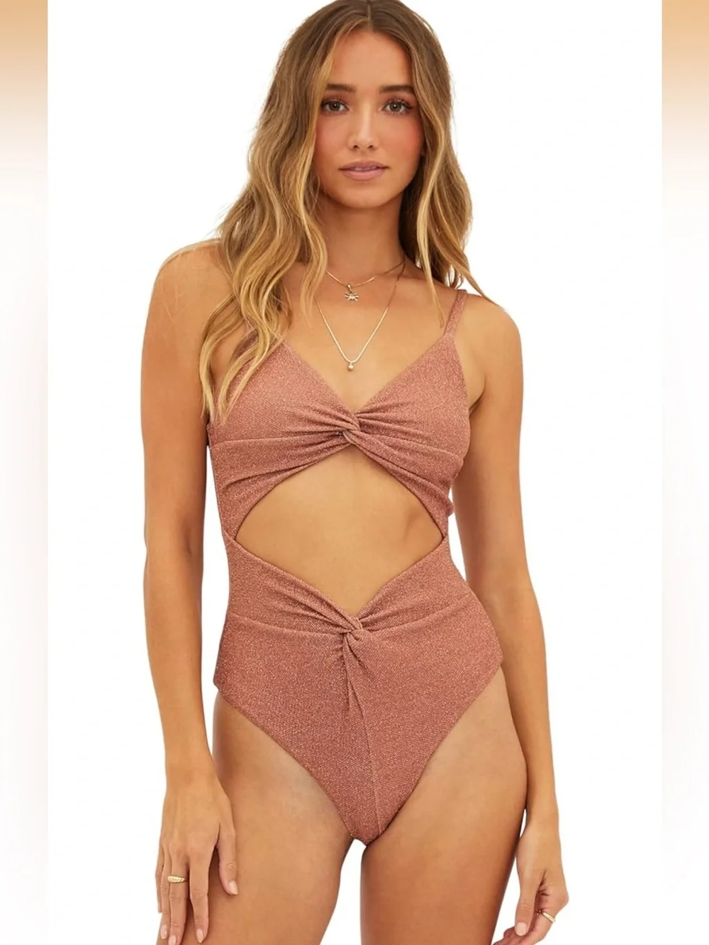 Beach Riot Aviva One-Piece swimsuit in a shimmery Desert Mirage NWT